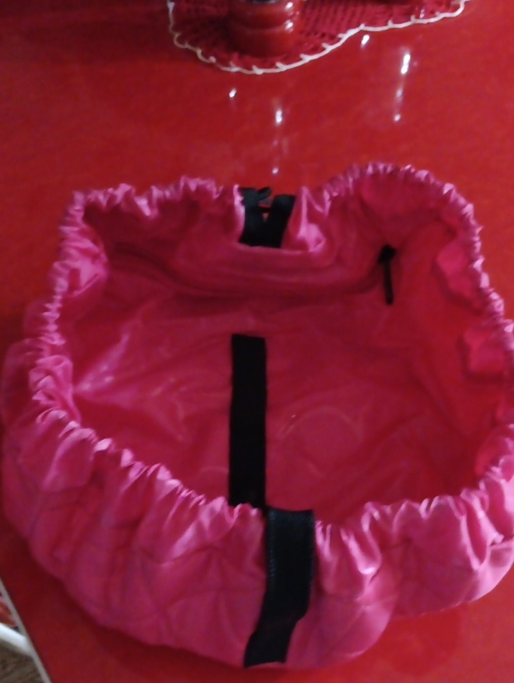Compact Hot Pink Cosmetic DrawstringOrganizer Like New